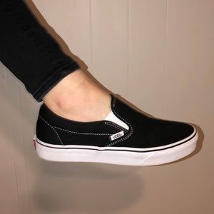 Vans Size Woman’s 9.5 Men’s 8.0 Black Slip On Vans
